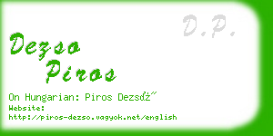 dezso piros business card